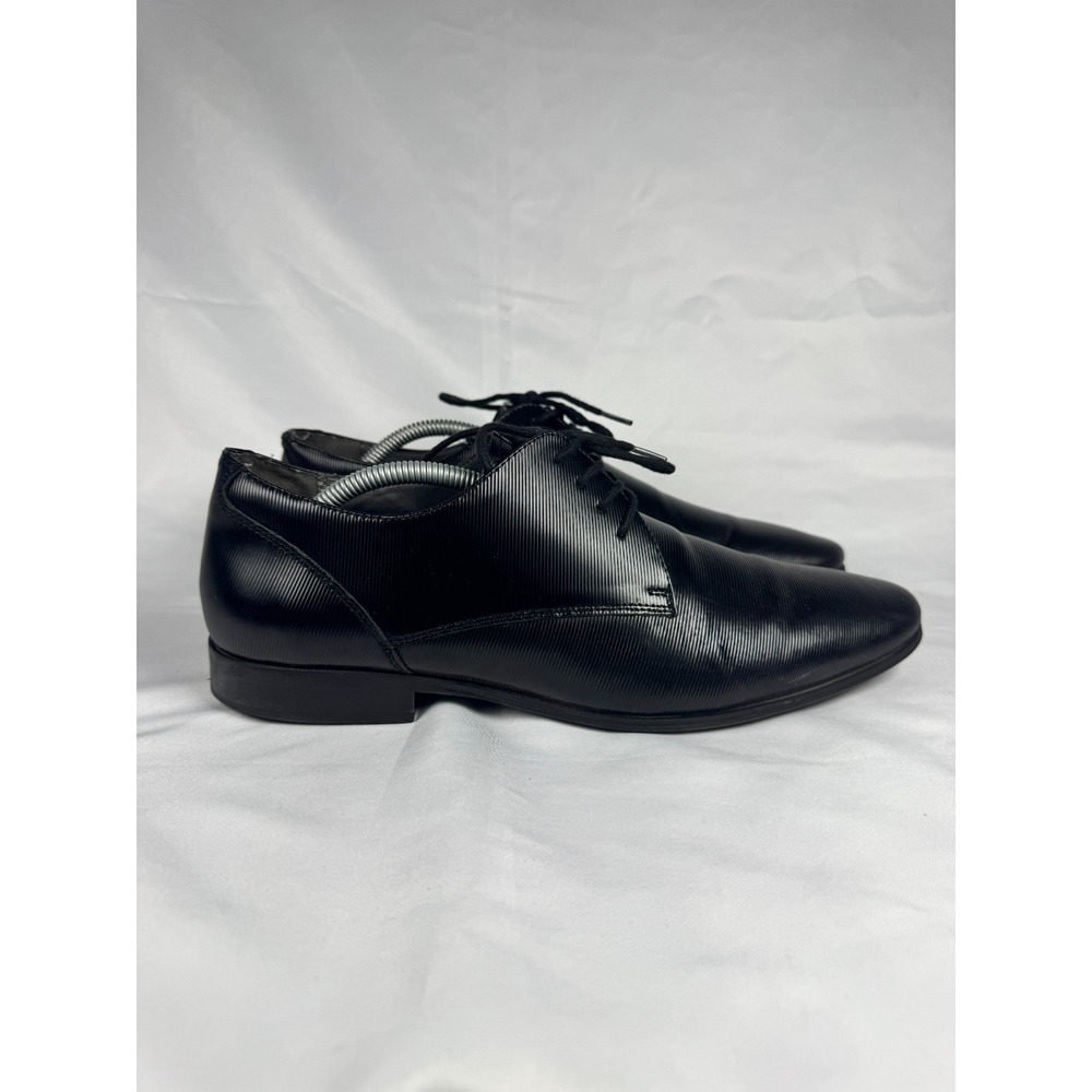 Aldo Lentina Mens US 11 EU 44 Derby Black Low Top Almond Toe Lace Up Dress Shoes